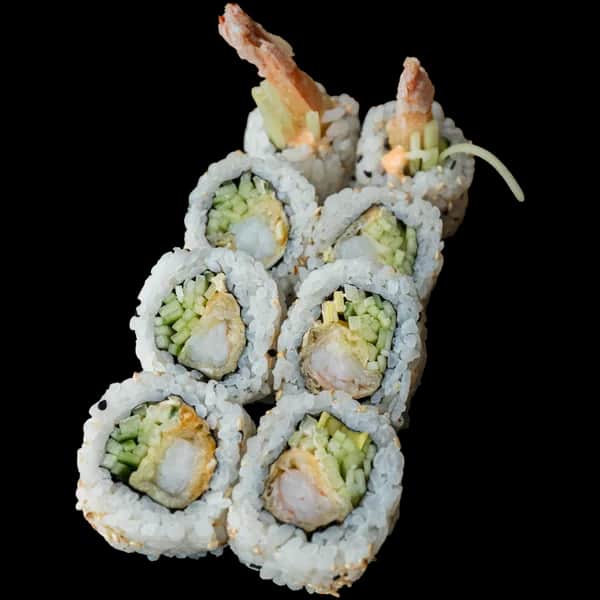 California Maki (8 szt.) – Krewetka w tempurze, spicy mayo, por, ogórek