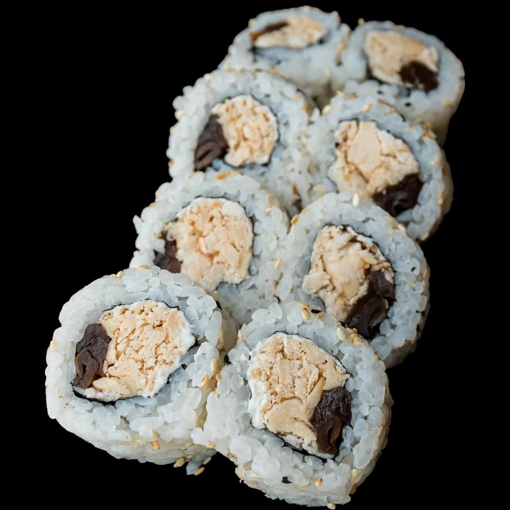 California Maki (8 szt.) – Dorada pieczona, spicy mayo, por, ogórek