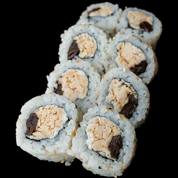 California Maki (8 szt.) – Dorada pieczona, spicy mayo, por, ogórek