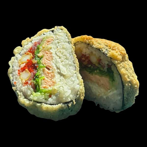 Sushi Burger z łososiem i kalmarem w tempurze