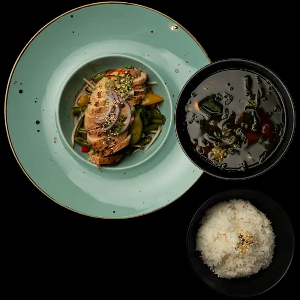 Lunch: Miso + Kurczak Teriyaki