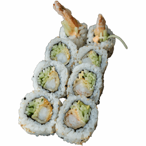 California Maki (8 szt.) - Krewetka w tempurze, spicy mayo, por, ogórek