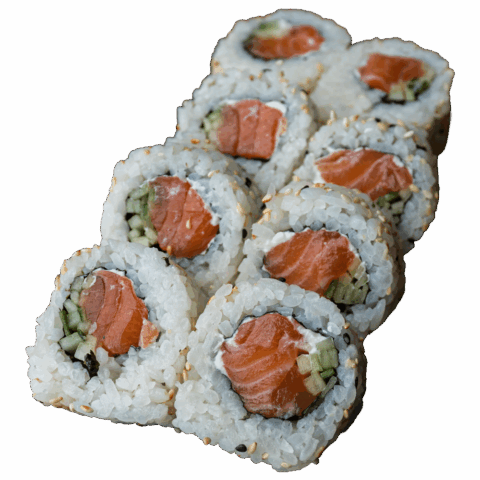 California Maki (8 szt.) - Łosoś surowy, serek, ogórek