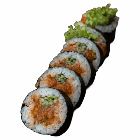 Futomaki – Tatar z łososia, ogórek (6 szt.)