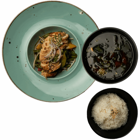 Lunch: Miso + Kurczak Teriyaki